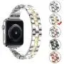 wootfairy Metal Band Compatible for Apple Watch Band 38mm 40mm 42mm 44mm, Stainless Steel Adjustable Replacement Thin Strap Bracelet for iWatch Series SE 6/5/4/3/2/1 Women, Silver&Gold 42mm/44mm