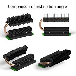 XINSHIS - M.2 Heatsink NVMe NGFF SATA M.2 SSD Heatsink Thermal Module, Compatible for PCIE NVME M.2 2280 SSD Radiator and SATA M.2 2280 SSD Heatsink, with Heat Pipe and Silicon Thermal pad