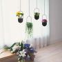 Sinolodo 2 pcs Modern Metal Hanging Planter, Black Wall and Ceiling Planters with 19.7 Chain, Large Hanging Baskets for Plants Outdoor