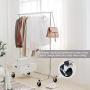 Camabel Clothing Garment Rack Heavy Duty Adjustable Rolling Moveable Commercial Grade Steel Extendable moveable hanging drying Organizer Chrome Storage Metal Shelf on with Wheels for Boxes Shoes