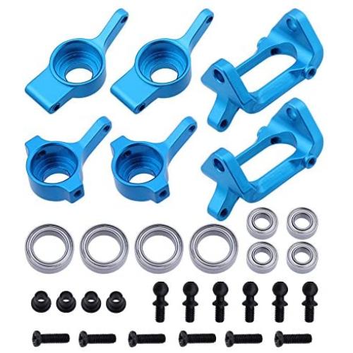 Hobbypark Front & Rear Aluminum Steering Hub Base C Carrier Knuckle Upgrade Kit for 1/18 Wltoys A959 A949 A969 A979 K929 A959-B A969-B A979-B RC Car