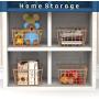Metal Wire Storage Basket iSPECLE Freezer Baskets Storage Organizer Bins with Handles for Kitchen, Pantry, Closet, Laundry Room, Cabinets, Garage 4 Pack Rose Gold