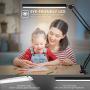 LED Desk Lamp, AXUF Metal Swing Arm Desk Lamp with Clamp, Eye-Caring Modern Architect Task Lamp, Dimmable Office Table Lamp with 3 Color Modes 10 Brightness Levels & Adapter, Memory Function,14W-Black