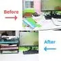 LUCYCAZ Stackable Paper Tray 4 Tier Document Desk Organizer Metal Mesh File Holder for Home Office School Black LUCYCAZ Stackable Paper Tray 4 Tier Document Desk Organizer Metal Mesh File Holder for Home Office School Black