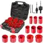 Bi-Metal Hole Saw Kit, HYCHIKA 17 Pcs High Speed Steel 3/4 inches- 2-1/2 inches Set in Case with Mandrels, Durable High Speed Steel, Perfect for Drilling PVC Board, Metal, and Plastic Plate Bi-Metal Hole Saw Kit, HYCHIKA 17 Pcs High Speed Steel 3/4 inches- 2-1/2 inches Set in Case with Mandrels, Durable High Speed Steel, Perfect for Drilling PVC Board, Metal, and Plastic Plate