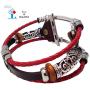Smatiful Bling Correa Bands for Womens and Girls, Adjustable Accessory Thin Genuine Leather Exercise Watch Band for Apple Watch 38mm & 40mm,Red
