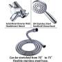 100% Metal 3-Way Dual Shower Head Combo – 8.6-Inch Rain Shower Head with 4.7'' Handheld Showerhead, 72 Inch Long Flexible Hose, Solid Brass Diverter Bracket (Polished Chrome)