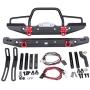 Rc Car Part, Front Rear Bumper Part W/Lights for Rc Crawler Car Traxxas TRX-4 Scx10Ii 90046, Front and Rear Metal Bumpers with Climbing Lights Rc Car Part, Front Rear Bumper Part W/Lights for Rc Crawler Car Traxxas TRX-4 Scx10Ii 90046, Front and Rear Metal Bumpers with Climbing Lights
