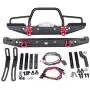 Rc Car Part, Front Rear Bumper Part W/Lights for Rc Crawler Car Traxxas TRX-4 Scx10Ii 90046, Front and Rear Metal Bumpers with Climbing Lights Rc Car Part, Front Rear Bumper Part W/Lights for Rc Crawler Car Traxxas TRX-4 Scx10Ii 90046, Front and Rear Metal Bumpers with Climbing Lights