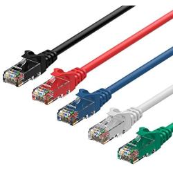 Rankie RJ45 Cat6 Snagless Ethernet Patch Cable, 5-Pack, 15 Feet, 5-Color Combo