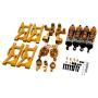 lahomia Metal Upgrade Parts Fits for Wltoys 144001 1/14 - Shock Absorbers & Front Rear Steering Arm & C Carrier - Golden