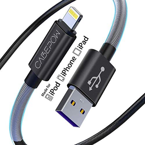 iPhone Charger Cable 3ft for MFi Certified, Cabepow 3 Foot Lightning Cable Fast Charging Cord 3 Feet for iPhone 11/11 Pro /11 Pro Max/XS/XS Max/XR/X/8/8 Plus/7/6/5/SE [2 Pack]-Black