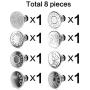 8 Sets Button Pins for Jeans, Replacement Jean Buttons Snaps No-Sew Jean Buttons Bits, Instant Button Adjustable Metal Button Pants Button Craft DIY Fasteners 1 inch Jean Pins for Pants Waist(Silver)