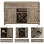 HOMCOM Wooden Farmhouse Sideboard Storage Buffet Cabinet with 2 Large Drawers, X-Shaped Wine Rack, and Cabinets, Grey HOMCOM Wooden Farmhouse Sideboard Storage Buffet Cabinet with 2 Large Drawers, X-Shaped Wine Rack, and Cabinets, Grey