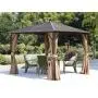 Erommy 10x10ft Outdoor Galvanized Steel Hardtop Gazebo Canopy Aluminum Furniture Pergolas with Netting and Curtains for Garden,Patio,Lawns,Parties Erommy 10x10ft Outdoor Galvanized Steel Hardtop Gazebo Canopy Aluminum Furniture Pergolas with Netting and Curtains for Garden,Patio,Lawns,Parties