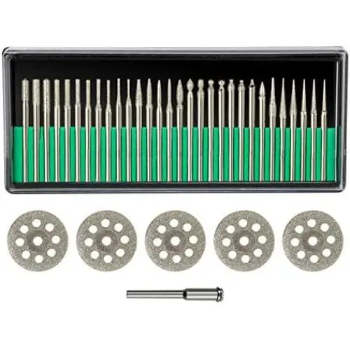 Loggers Art Gens 30Pcs Diamond Burr Set on 1/8Inch Shank Assorted Great Quality Cut Solid Carbide Rotary Burr Set for Glass, Gemstone, Metal Loggers Art Gens 30Pcs Diamond Burr Set on 1/8Inch Shank Assorted Great Quality Cut Solid Carbide Rotary Burr Set for Glass, Gemstone, Metal