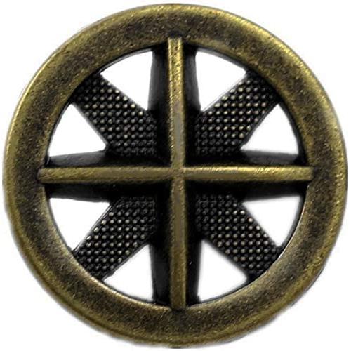 Bezelry 15 Pieces Asterisk Metal Antique Brass Color Metal Shank Buttons. 20mm (3/4 inch)