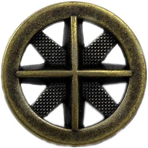 Bezelry 15 Pieces Asterisk Metal Antique Brass Color Metal Shank Buttons. 20mm (3/4 inch)