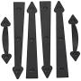 AntiqueSmith Magnetic Decorative Garage Door Curb Appeal Faux Hinges Handles Hardware Kit Color Black