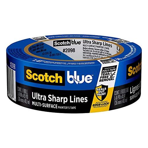 ScotchBlue Ultra Sharp Lines Multi-Surface Painters Tape, 1.41 inches x 45 yards, 2098, 1 Roll
