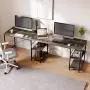 Bestier L-Shaped Desk with Storage Shelves Adjustable 95.2'' 2 Person Desk Modern Industrial Corner Computer Desk, Large L Desk for Home Office Student Writing Gaming Workstation, Gray Bestier L-Shaped Desk with Storage Shelves Adjustable 95.2'' 2 Person Desk Modern Industrial Corner Computer Desk, Large L Desk for Home Office Student Writing Gaming Workstation, Gray