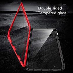 Compatible with Samsung Galaxy S10 (6.1 inch) Case, Jonwelsy 360 Degree Front and Back Transparent Tempered Glass Cover, Strong Magnetic Adsorption Technology Metal Bumper (Black)