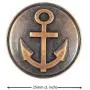 Bezelry 12 Pieces Anchor Metal Shank Buttons 25mm (1 inch) (Antique Copper) Bezelry 12 Pieces Anchor Metal Shank Buttons 25mm (1 inch) (Antique Copper)