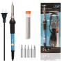 LDK Soldering Iron Kit Electric 60W 110V Adjustable Temperature Soldering Gun Welding Tools, 5pcs Replacement Tips and Solder Wire Tube (Basic)