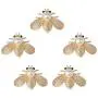 Prettyia 11 Pieces Metal Bees Alloy Flatback Craft Sewing Buttons Pearl Embellishment for Garment Bags Shoes Applique Decorations DIY Scrapbooking Card Making