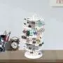 5 Tiers Metal Rotating Earring Holder Organizer, TANOKY Exquisite Jewelry Display Stand Necklace Rack Holder, 220 Holes for Earrings- 14x6.3 Inch (White) 5 Tiers Metal Rotating Earring Holder Organizer, TANOKY Exquisite Jewelry Display Stand Necklace Rack Holder, 220 Holes for Earrings- 14x6.3 Inch (White)