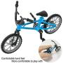 BMX Finger Bike Series 12,Replica Bike with Real Metal Frame, Graphics, and Moveable Parts for Flick Tricks, Flares, Grinds, and Finger Bike Games (Blue)