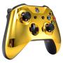 eXtremeRate Chrome Gold Top Shell Front Housing Faceplate Replacement Parts with Side Rails Panel for Xbox One X & One S Controller (Model 1708)