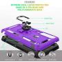 Motorola G Power Case, Moto G Power Phone Case with HD Screen Protector, Gritup 360 Degree Rotating Metal Ring Holder Kickstand Armor Anti-Scratch Bracket Cover Case for Motorola G Power Purple