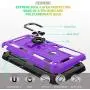 Motorola G Power Case, Moto G Power Phone Case with HD Screen Protector, Gritup 360 Degree Rotating Metal Ring Holder Kickstand Armor Anti-Scratch Bracket Cover Case for Motorola G Power Purple