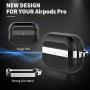 Venswell Compatible AirPods Pro Case Cover, Tough TPU + Zinc Metal Alloy Shockproof & Protective Cover Skin for Airpods Pro Charging Case with Keychain, Front LED is Visible