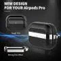 Venswell Compatible AirPods Pro Case Cover, Tough TPU + Zinc Metal Alloy Shockproof & Protective Cover Skin for Airpods Pro Charging Case with Keychain, Front LED is Visible