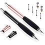 MEKO (2nd Generation) [2 in 1 Precision Series] Disc Stylus Pen for iPhone, iPad Pro/Mini/Air, Samsung Galaxy and All Touch Screen Devices Bundle with 6 Replacement Tips,Pack of 2(Black/Rose Gold)