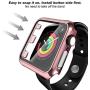 Secbolt 44mm Case Compatible Apple Watch SE Series 4/5/6 with Built in Tempered Glass Screen Protector- All Around Protective Case for Apple Watch SE Series 4/5/6 44mm (Clear)
