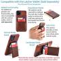 Dockem iPhone 11 Pro Wallet Case: Built-in Metal Plate for Magnetic Mounting & 2 Credit Card Holder Slots (5.8'' Exec M2, Synthetic Leather, Brown)