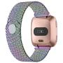 iGK Metal Replacement Bands Compatible for Fitbit Versa/Versa Lite Edition/Versa 2, Stainless Steel Loop Metal Mesh Bracelet Unique Magnet Lock Wristbands