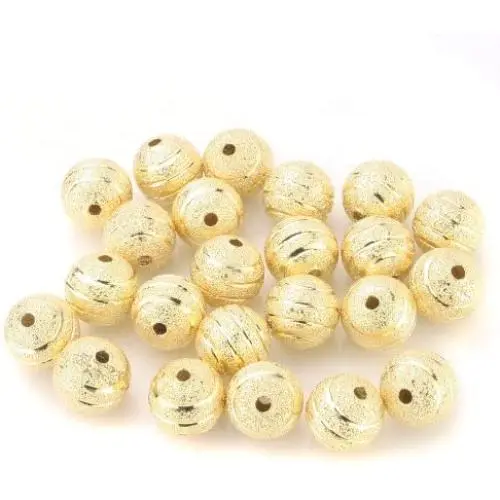 BEADNOVA 50pcs 10mm Gold Plated Round Metal Rondelle Spacer Beads Sparkle Stripe Beads for Jewelry Making BEADNOVA 50pcs 10mm Gold Plated Round Metal Rondelle Spacer Beads Sparkle Stripe Beads for Jewelry Making