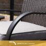 Grand patio 3 Piece Outdoor Bistro Set,Resin Wicker Patio Spring Chair and Metal Table, Furniture Set with Grey Cushion