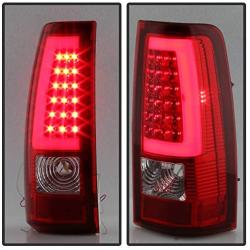 ACANII - For 1999-2006 GMC Sierra 1500 99-02 Chevy Siverado Red LED Tube Tail Lights Lamps