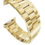 Seinit Stainless Steel Watch Band Replacement Strap Compatible with Apple Watch Series 6/5/4/3/2/1 44mm/42mm, Golden Yellow