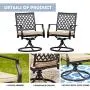 LOKATSE HOME Outdoor Patio Dinning Swivel Chairs Rocker Set of 2 Metal for Garden Backyard Furniture, 2, Beige LOKATSE HOME Outdoor Patio Dinning Swivel Chairs Rocker Set of 2 Metal for Garden Backyard Furniture, 2, Beige