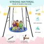 SURPCOS Swing Frame, New Upgraded A-Frame Swing Stand with Ground Nail, Heavy Duty Metal Swing Frame, Fits for Most Swings & Yoga Swing, Anti-Rust and Good Stability, 72'' Height 36'' Length