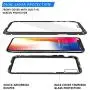 iPhone Xs MAX Case,Misscase Ultra Slim Magnet Protective Case with Metal Frame Front and Privacy Screen Protector [Magnetic Adsorption] [Anti Spy Screen Protector](Black Frame Clear Back)