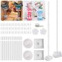 IDAODAN 2 Set Balloon Column Kit Base Stand and Pole 61 inch Height [UPGRADED] + 30Pcs Balloon Rings, Balloon Tower Decoration for Birthday Party Wedding Party Event Christmas Decorations