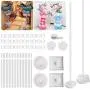 IDAODAN 2 Set Balloon Column Kit Base Stand and Pole 61 inch Height [UPGRADED] + 30Pcs Balloon Rings, Balloon Tower Decoration for Birthday Party Wedding Party Event Christmas Decorations