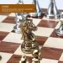 LINWEI Chess Set, Chess Board Set, International Chess Set, Folding Leather/Wood and Metal Parts